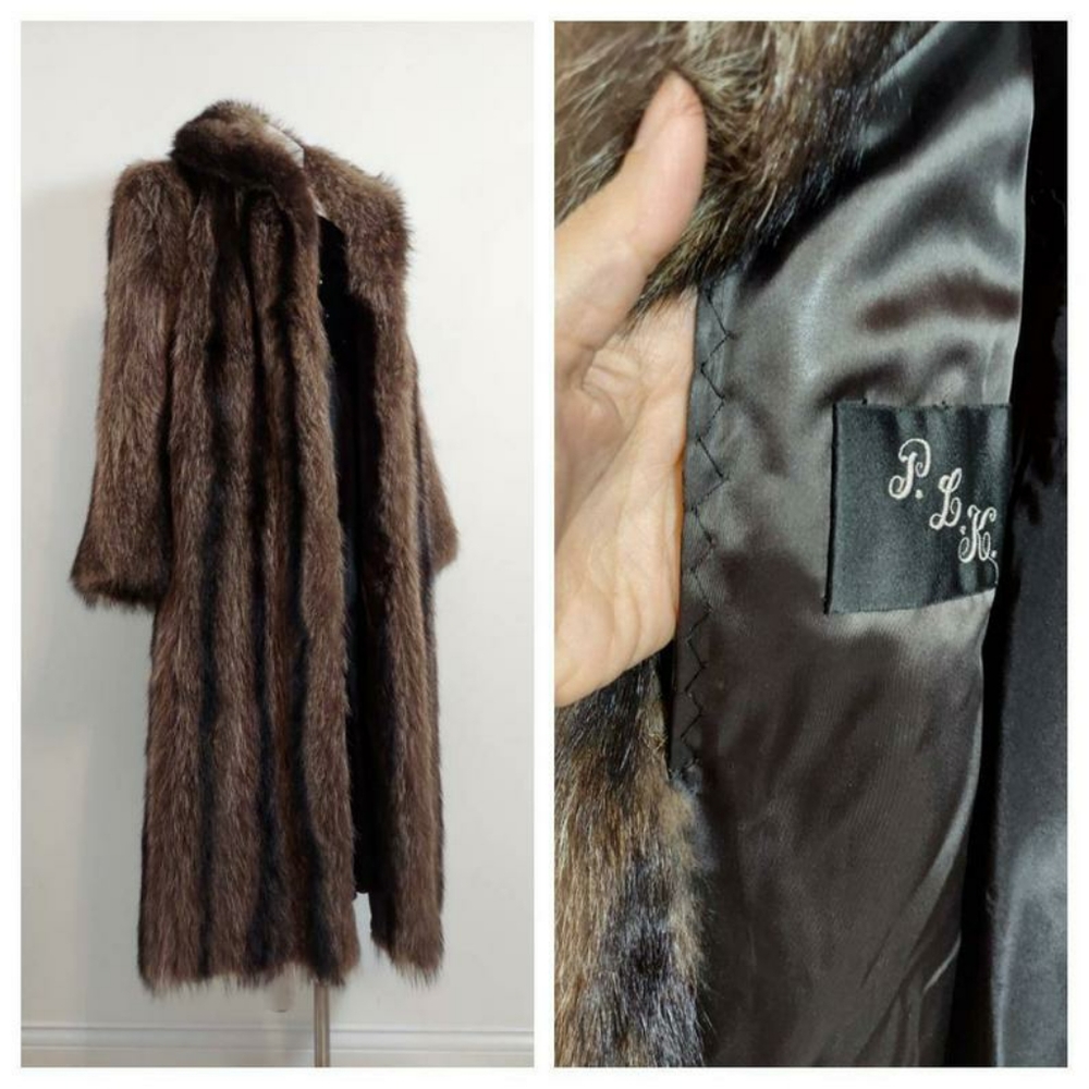 LAST CALL🌺 Luxury vtg full length fur racoon striped coat - Picture 8 of 10